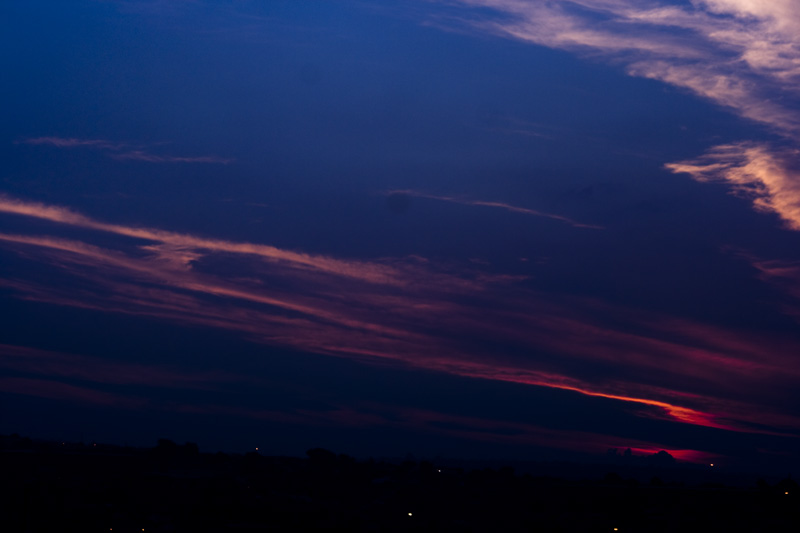 streaking sunset